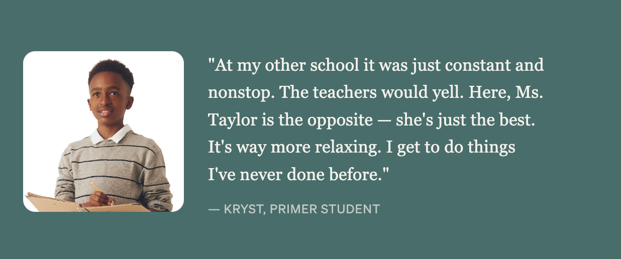 Kryst, a Primer student